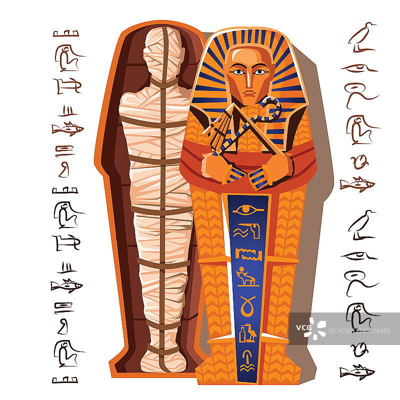 木乃伊卡通信息图图片素材