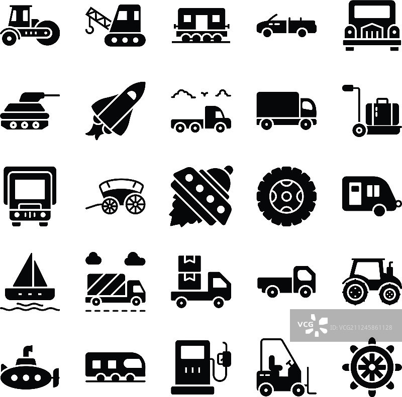 交通运输标志符号图标集图片素材