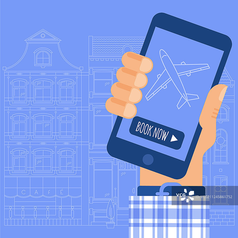 在线互联网和移动机票预订图片素材