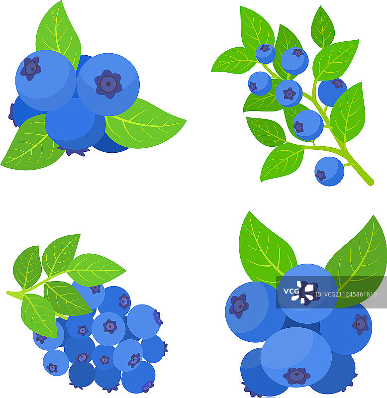 越桔图标扁平风格图片素材