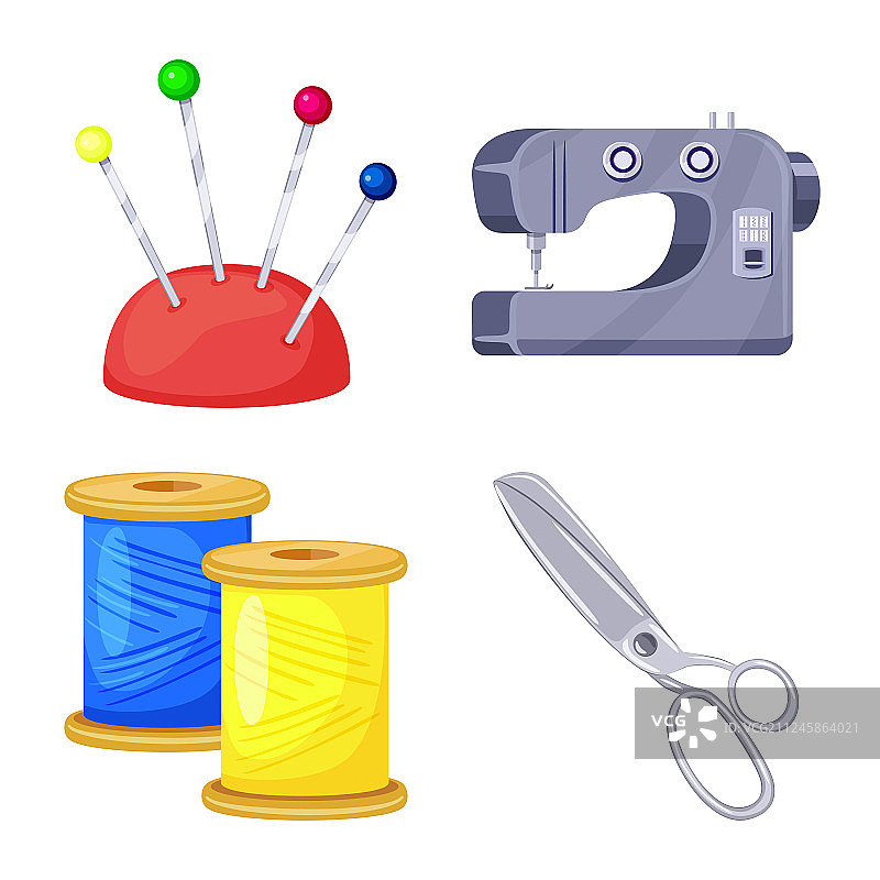 设计工作室和缝纫符号集图片素材