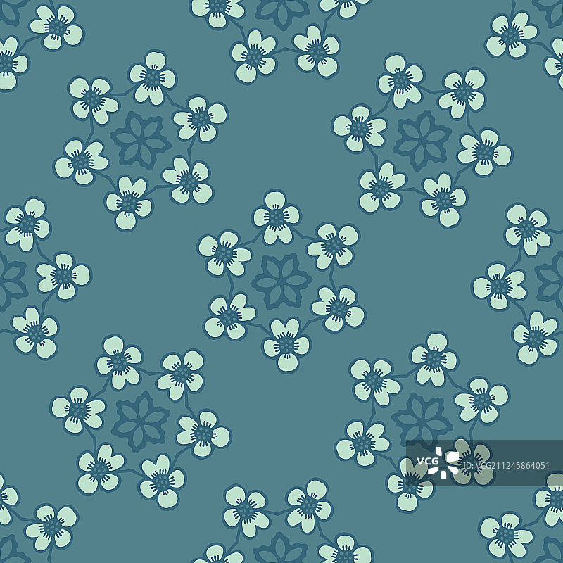 雏菊花朵圆形无缝图案图片素材