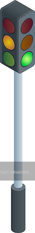 街道交通灯图标2.5D风格图片素材