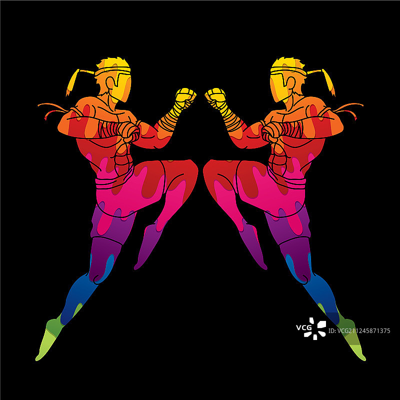 泰拳攻击动作图片素材