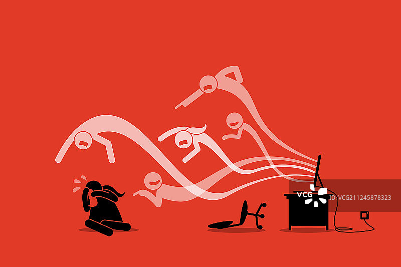 网络霸凌者从电脑中出现图片素材