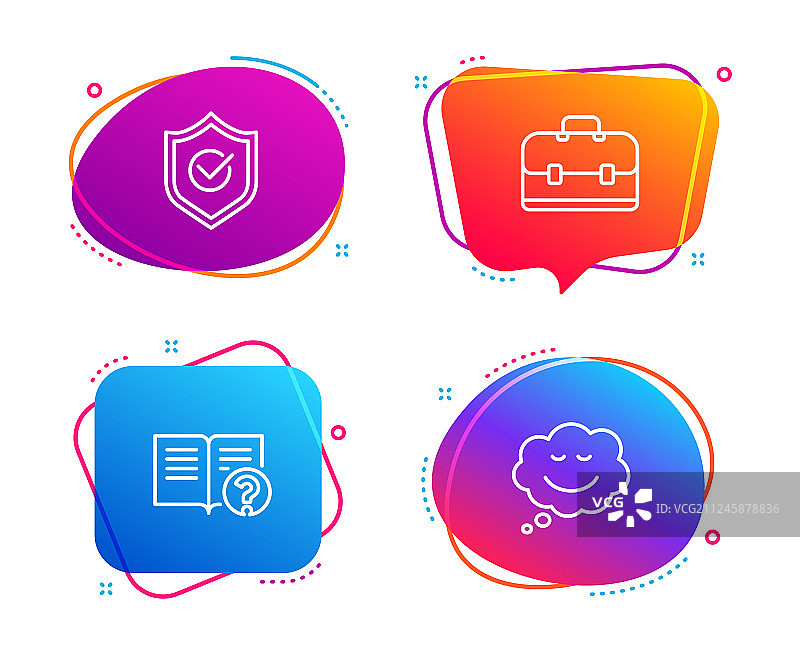 已批准的盾牌投资组合和帮助图标集图片素材