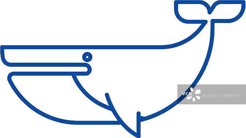 抹香鲸线条图标概念图片素材