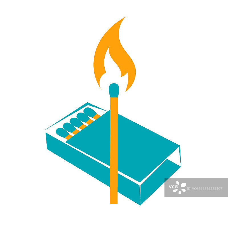 点燃的火柴图标图片素材