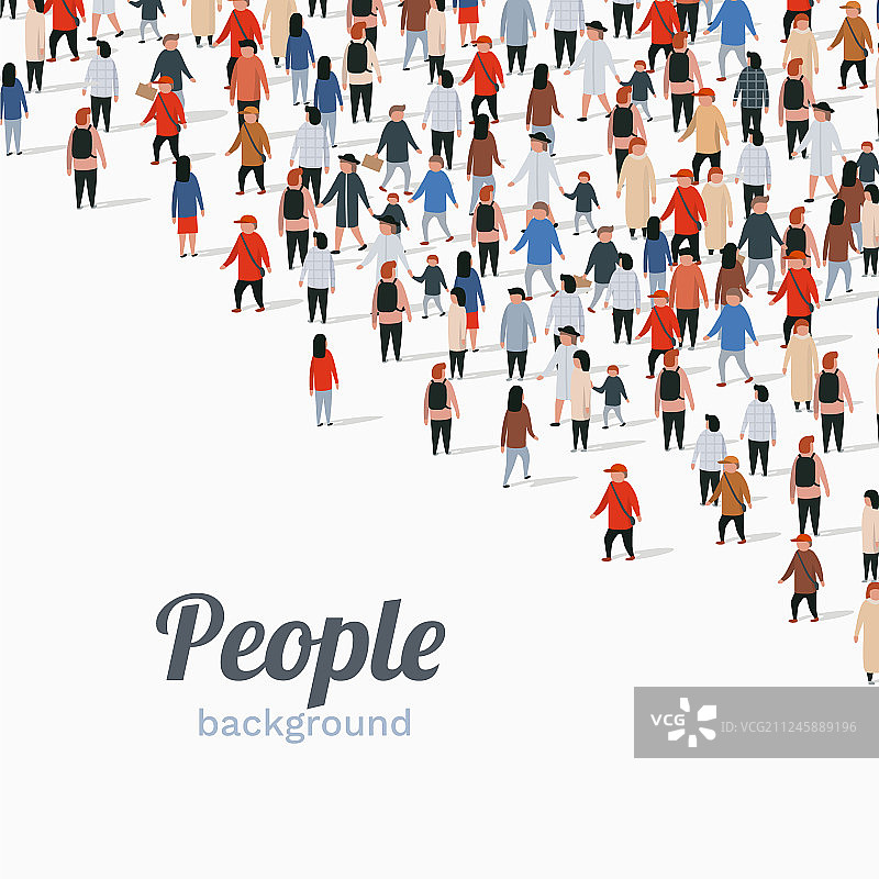 白色背景上的人群图片素材