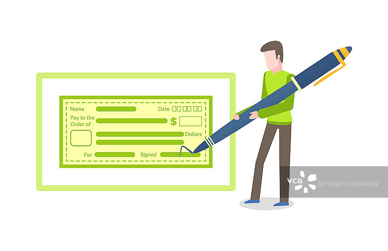 填充绿色空白金融的人图片素材