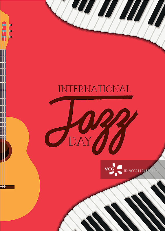 钢琴键盘爵士日海报图片素材