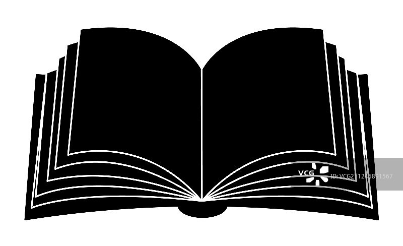 打开的书剪贴画轮廓符号图标设计图片素材