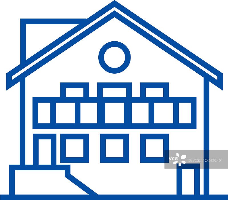 小木屋线条图标概念图片素材