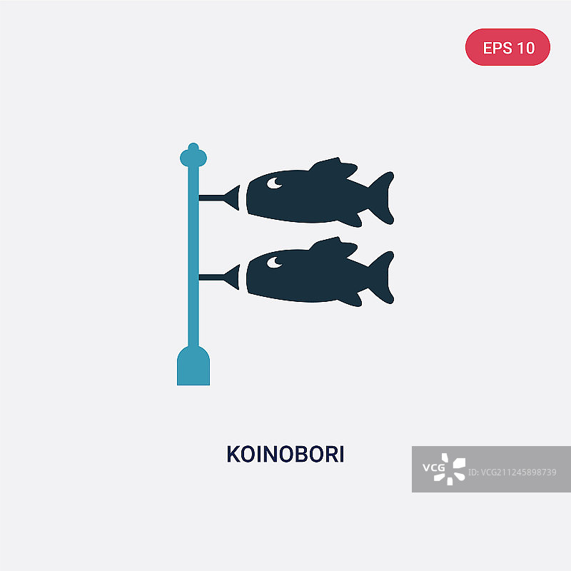 标志概念双色鲤鱼旗图标图片素材