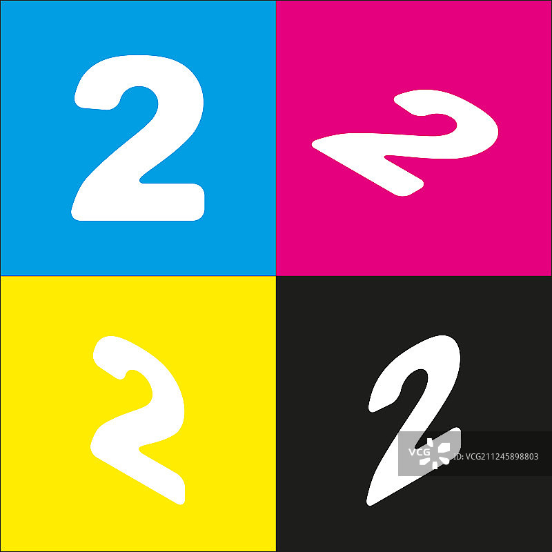 数字2标志设计模板元素图片素材