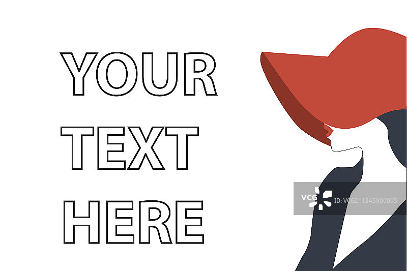 扁平风戴红帽子的年轻女人图片素材