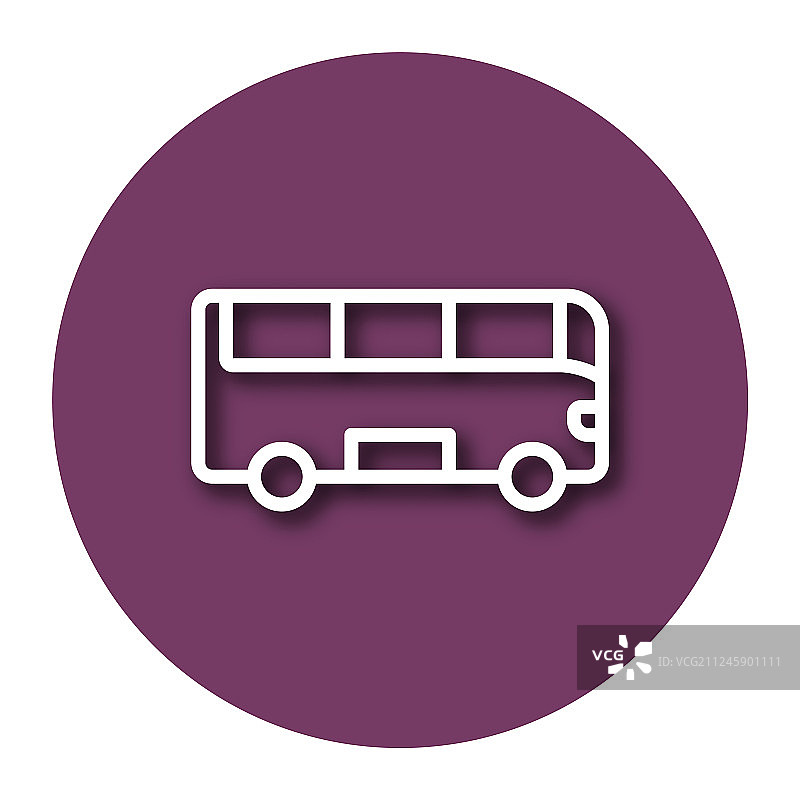 带阴影的公交车线性图标图片素材
