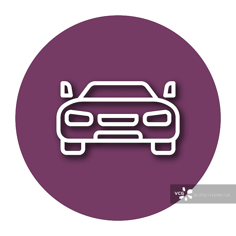 带阴影的汽车线条图标EPS 10图片素材