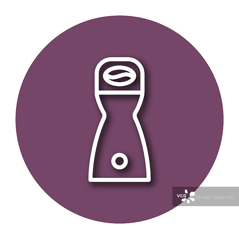 带阴影的咖啡研磨机线条图标图片素材