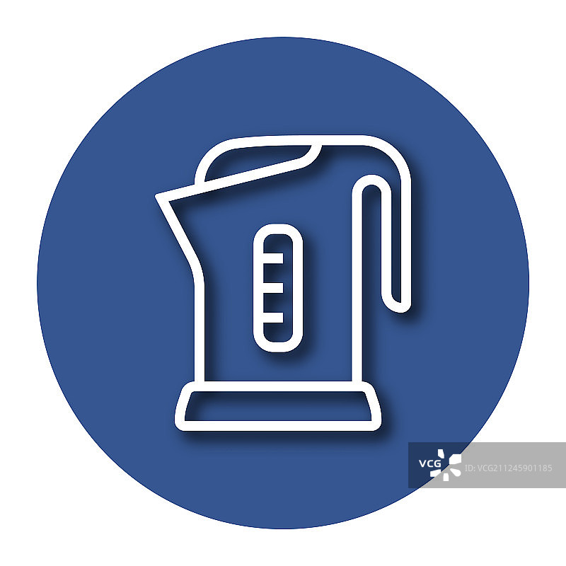 带阴影的电热水壶线性图标图片素材