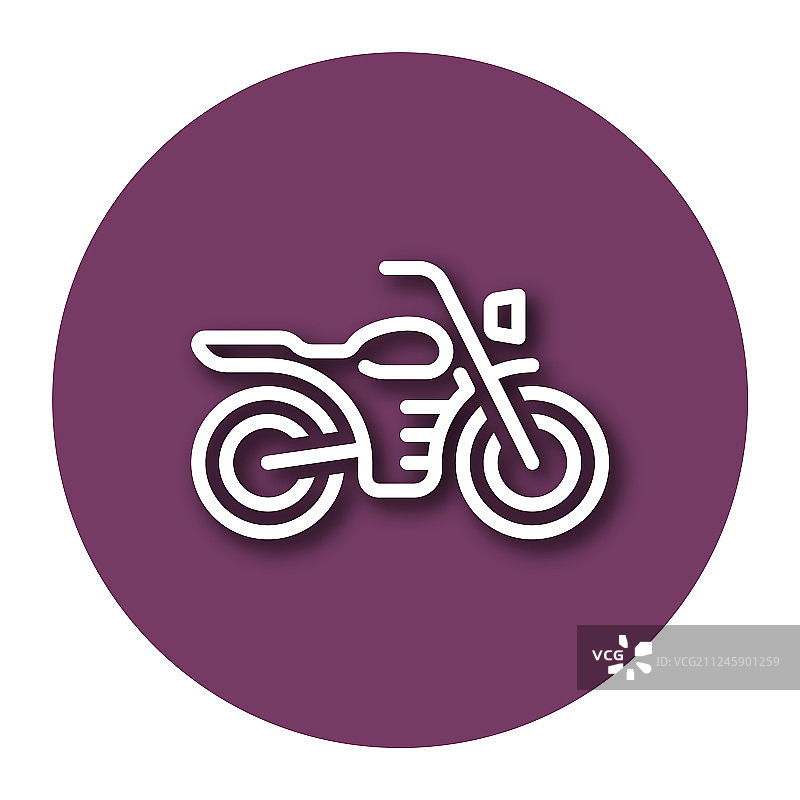 带阴影的摩托车线条图标，EPS 10格式图片素材
