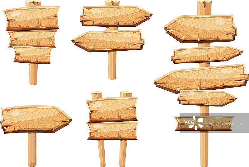 旧木卡通空白招牌图片素材