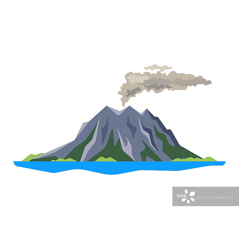 火山爆发，烟雾灰烬隔离图片素材