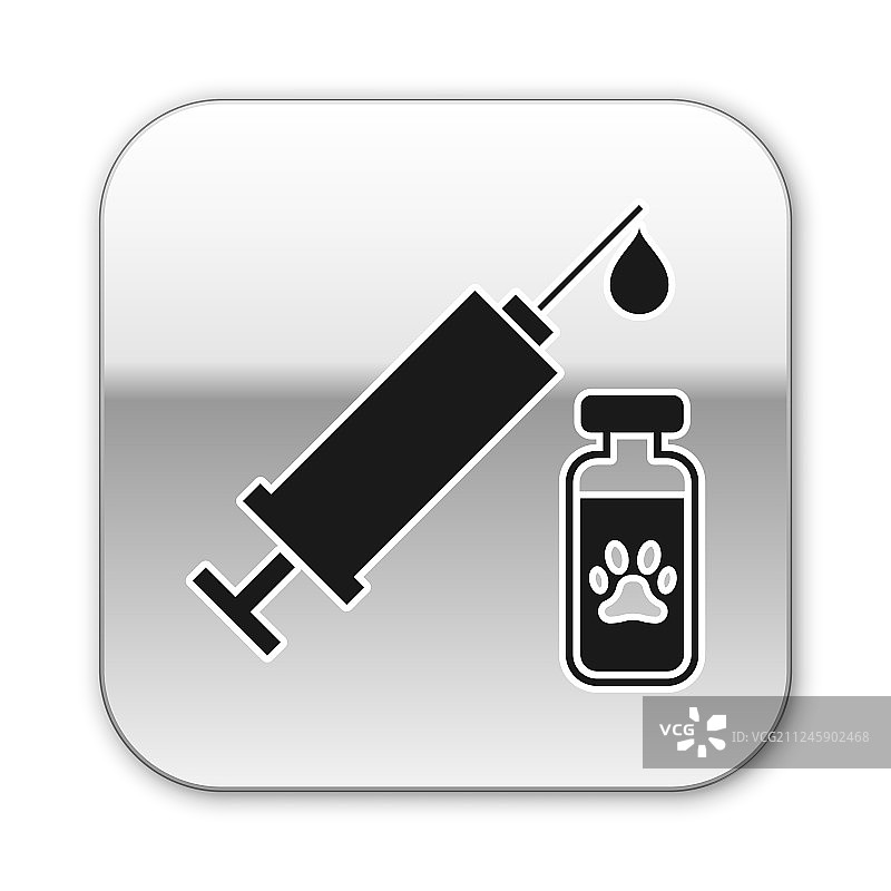 宠物疫苗黑色注射器图标图片素材