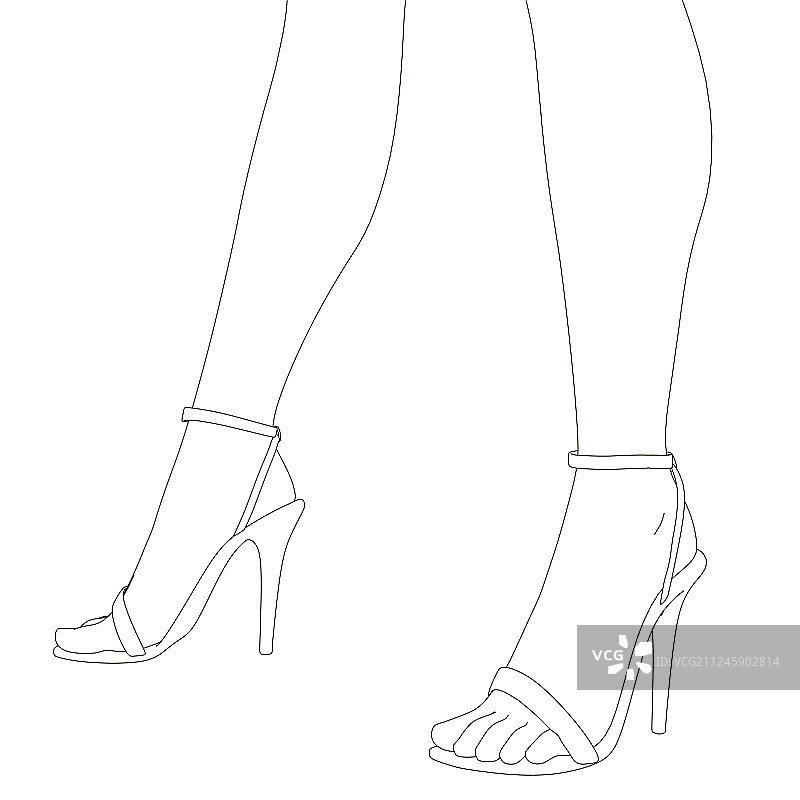 高跟鞋女腿轮廓图片素材