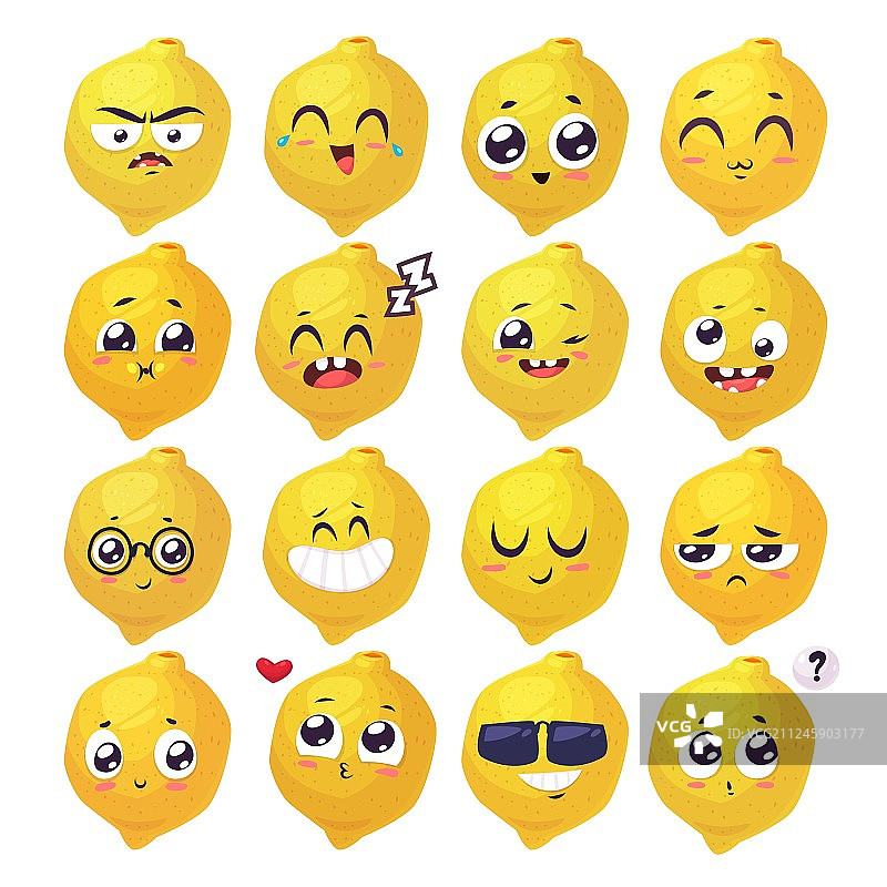 可爱的微笑水果角色合集图片素材