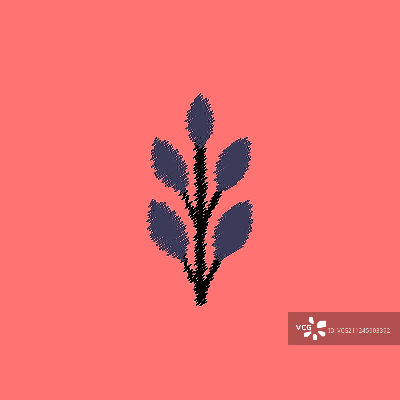 平面图标设计收集树叶的树图片素材