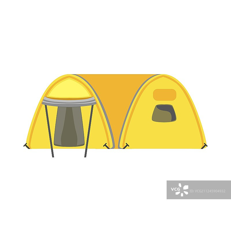黄色大型家庭亮色防水布帐篷图片素材