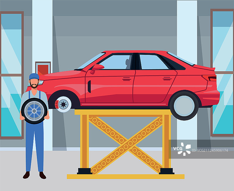 汽车服务制造卡通图片素材