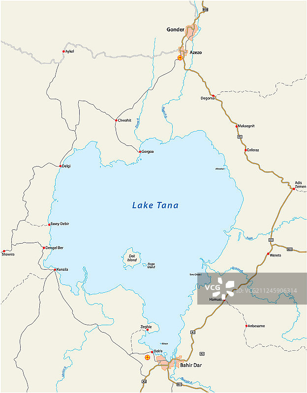 埃塞俄比亚塔纳湖地图图片素材