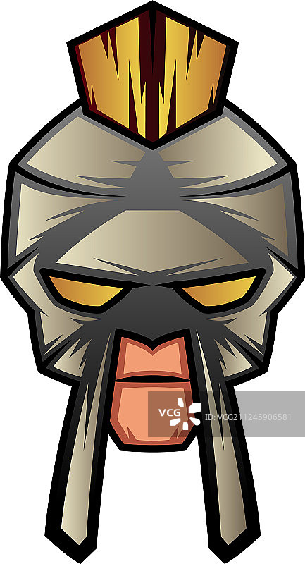 白色背景上的游戏面具战士图片素材