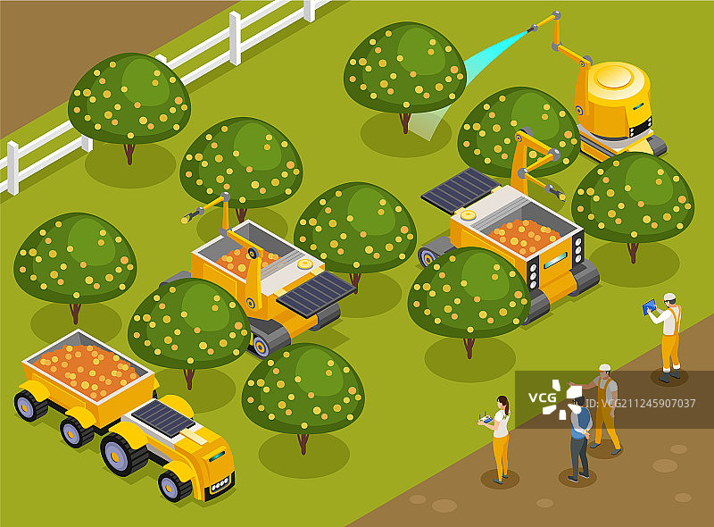 农业机器人2.5D组合图片素材
