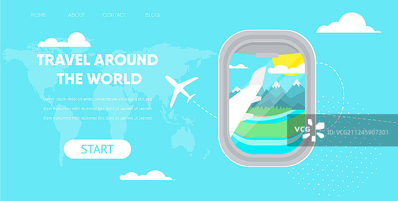 从飞机窗口看到的壮丽山景图片素材