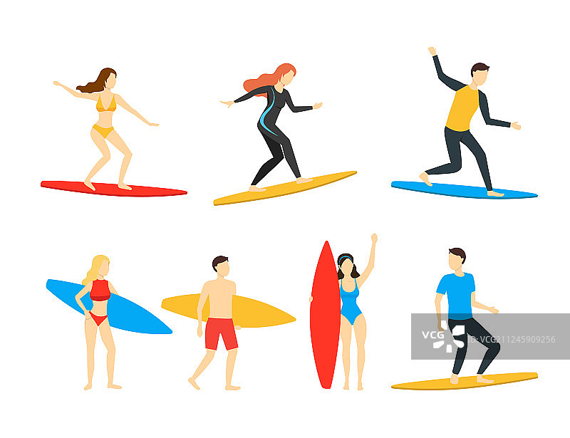 卡通人物冲浪者合集图片素材