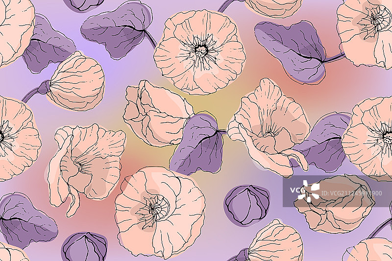 艺术花卉无缝图案图片素材