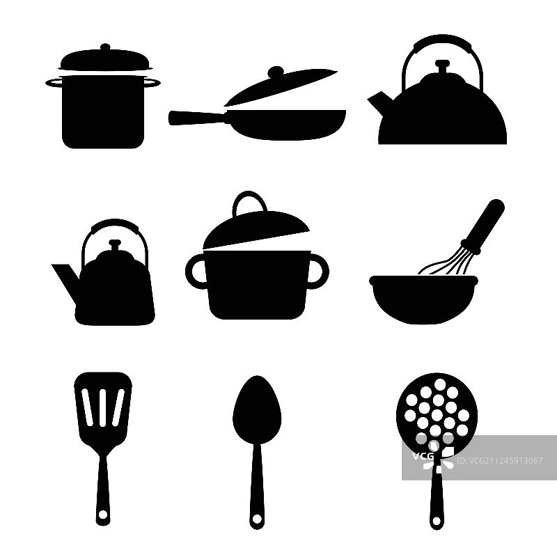 烹饪和厨房图标合集图片素材