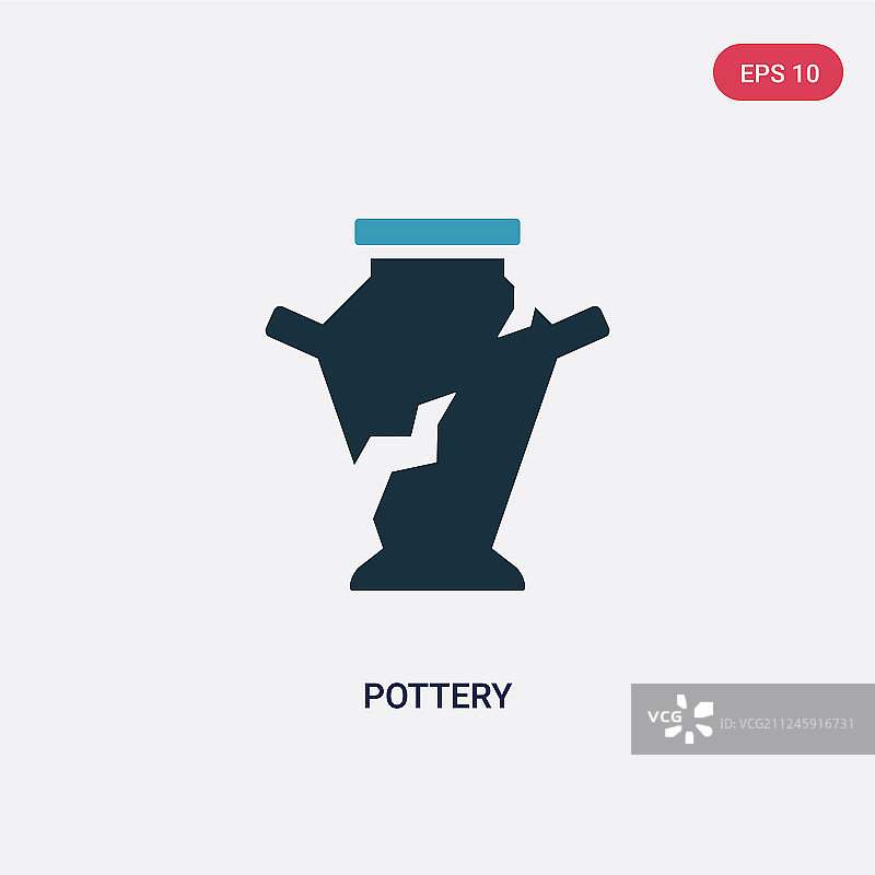 双色陶器图标（石器时代概念）图片素材