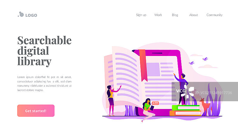 电子书着陆页模板图片素材