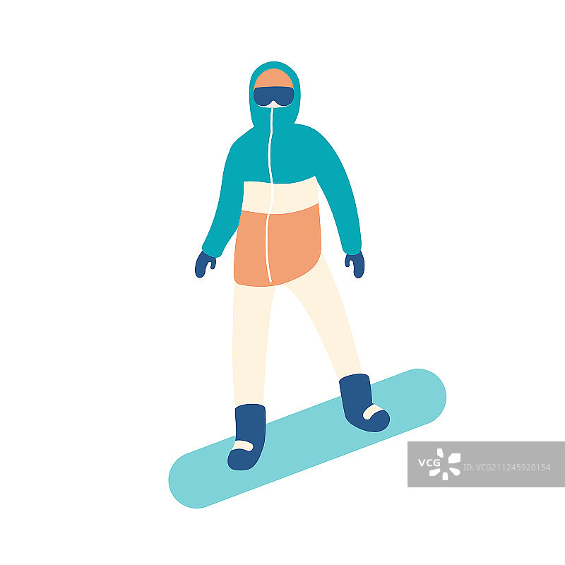 身穿滑雪服的男子玩单板滑雪图片素材