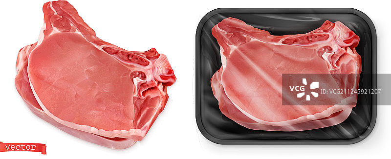 包装好的新鲜牛排肉食品3D模型图片素材