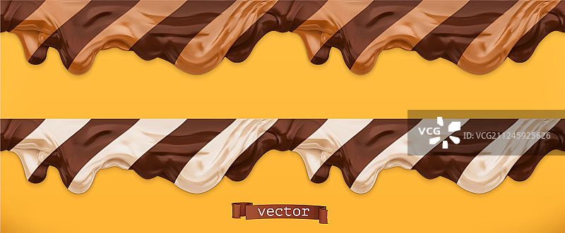 双色巧克力酱焦糖花生酱流动图片素材
