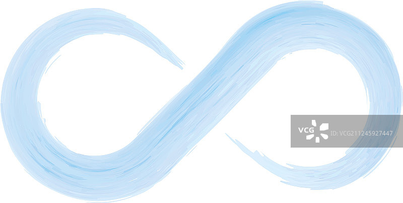 手绘水彩蓝色无限符号图标图片素材