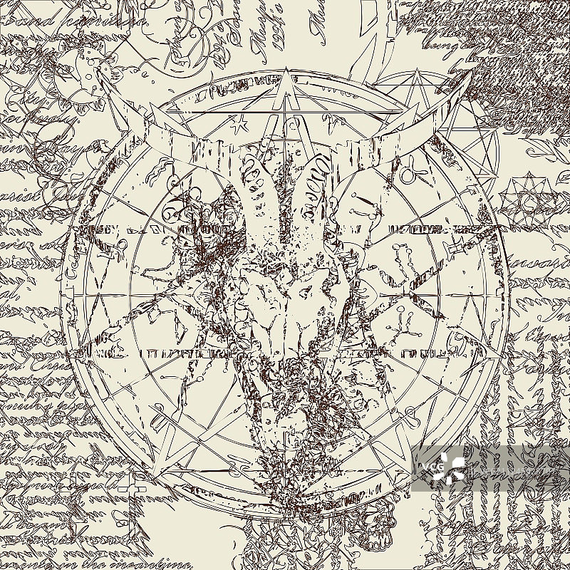 山羊头骨和五角星图片素材