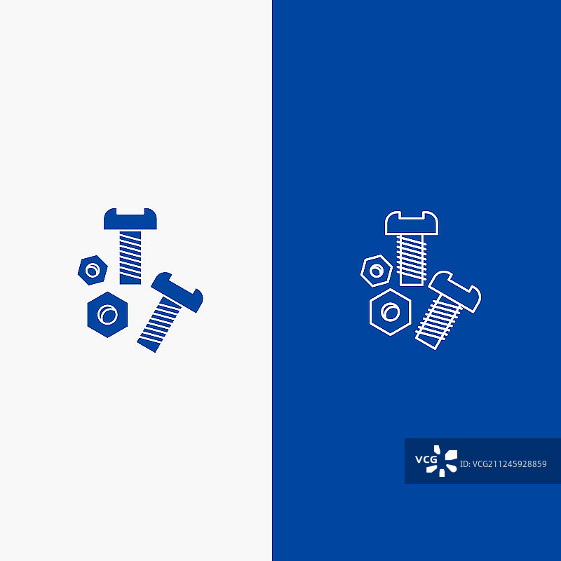 螺栓螺母螺钉工具线性字形图标图片素材