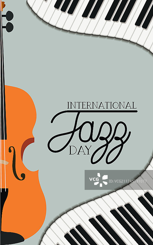 爵士日钢琴键盘小提琴海报图片素材