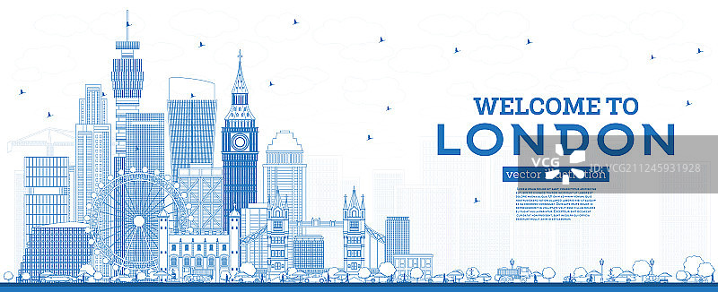 伦敦天际线欢迎标志图片素材